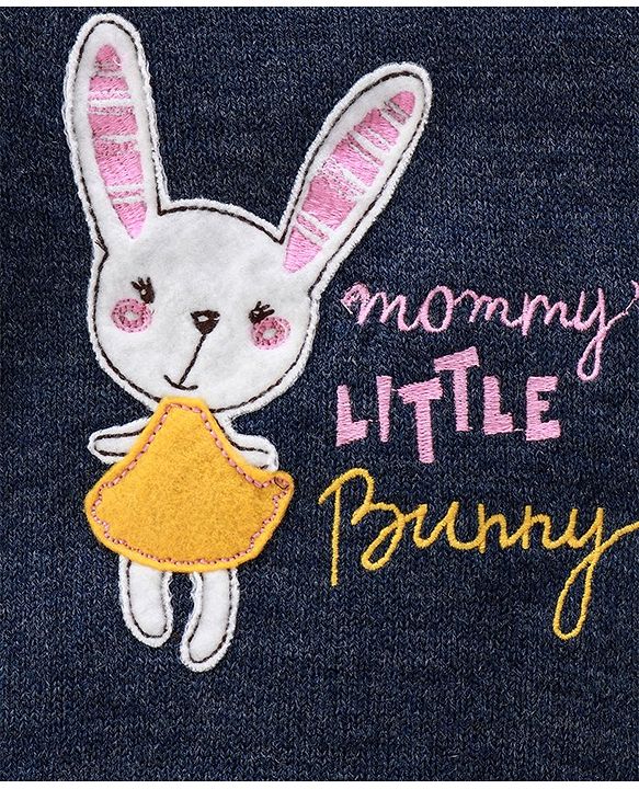 Babyhug Full Sleeves Sweater Bunny Patch - Navy Blue