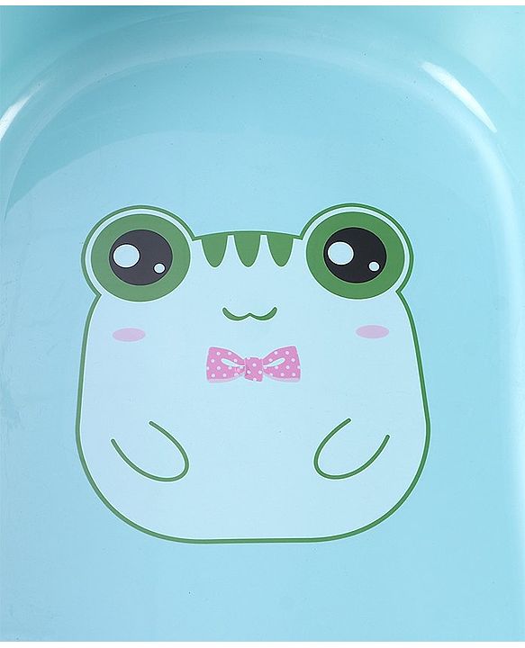 Babyhug Large Bath Tub with Bath Sling Smiley Print with Drainage Cap - Blue