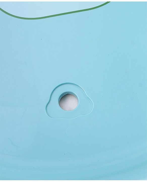 Babyhug Large Bath Tub with Bath Sling Smiley Print with Drainage Cap - Blue