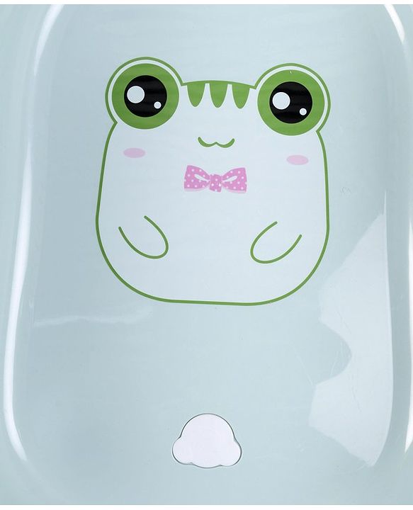 Babyhug Large Bath Tub with Bath Sling Smiley Print with Drainage Cap - Blue