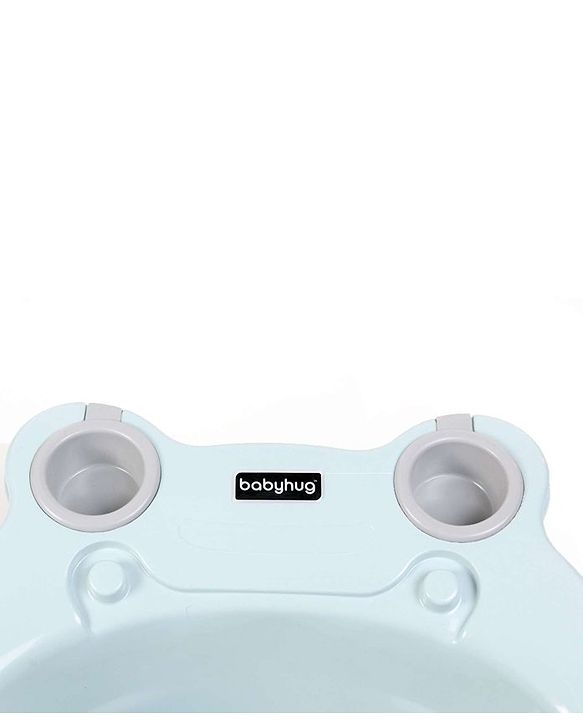 Babyhug Large Bath Tub with Bath Sling Smiley Print with Drainage Cap - Blue