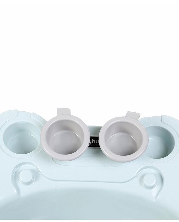 Babyhug Large Bath Tub with Bath Sling Smiley Print with Drainage Cap - Blue