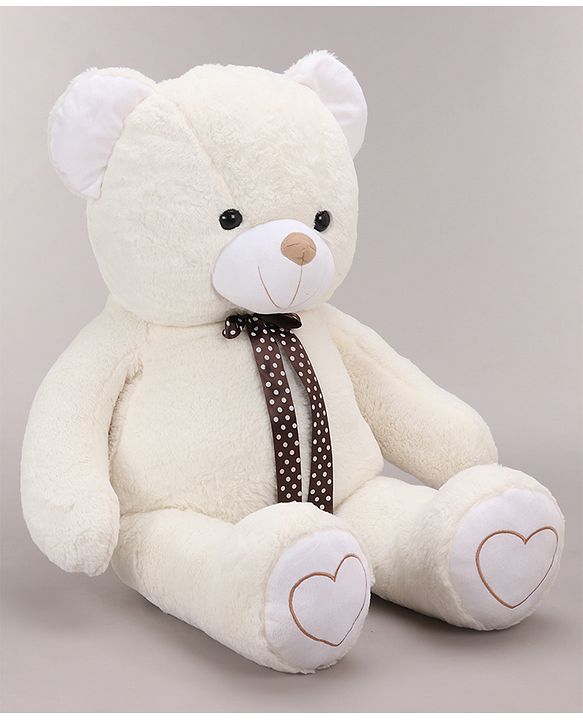 Babyhug Plush Teddy Bear Soft Toy for Kids|Huggable Stuffed Toy|Enhances Imagination & Emotional Growth|Perfect for Snuggles, Playtime & Gifting|BIS Certified|Height-91 cm|Off white