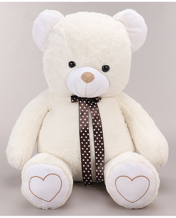 Babyhug Plush Teddy Bear Soft Toy for Kids|Huggable Stuffed Toy|Enhances Imagination & Emotional Growth|Perfect for Snuggles, Playtime & Gifting|BIS Certified|Height-91 cm|Off white