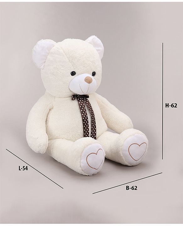 Babyhug Plush Teddy Bear Soft Toy for Kids|Huggable Stuffed Toy|Enhances Imagination & Emotional Growth|Perfect for Snuggles, Playtime & Gifting|BIS Certified|Height-91 cm|Off white