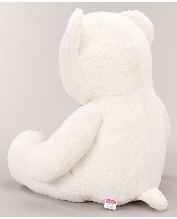 Babyhug Plush Teddy Bear Soft Toy for Kids|Huggable Stuffed Toy|Enhances Imagination & Emotional Growth|Perfect for Snuggles, Playtime & Gifting|BIS Certified|Height-91 cm|Off white