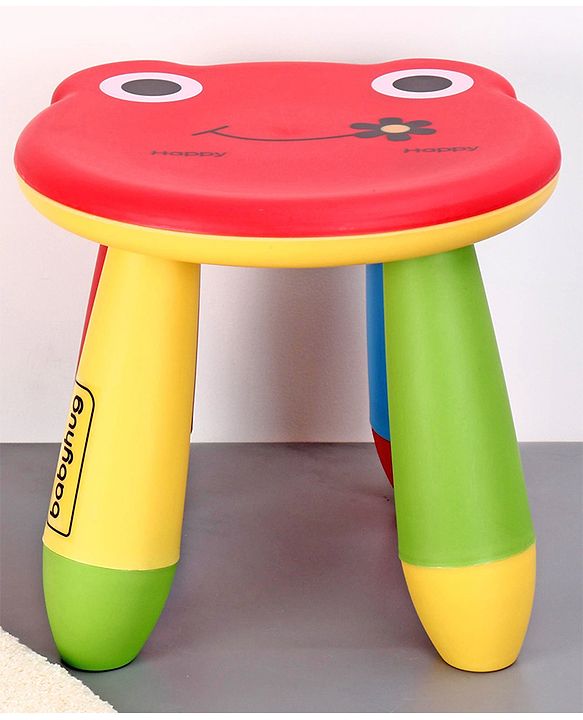 Babyhug Small Size Stool Frog Design - Red| Easy to Assemble| Step Stool| Bathroom Stool| Indoor & Outdoor Use