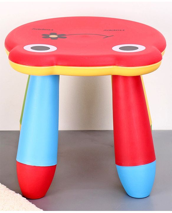 Babyhug Small Size Stool Frog Design - Red| Easy to Assemble| Step Stool| Bathroom Stool| Indoor & Outdoor Use