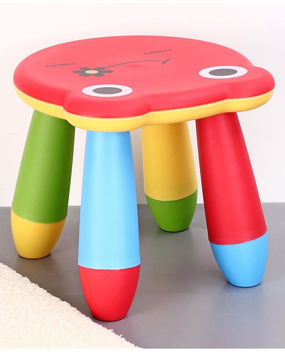 Babyhug Small Size Stool Frog Design - Red| Easy to Assemble| Step Stool| Bathroom Stool| Indoor & Outdoor Use