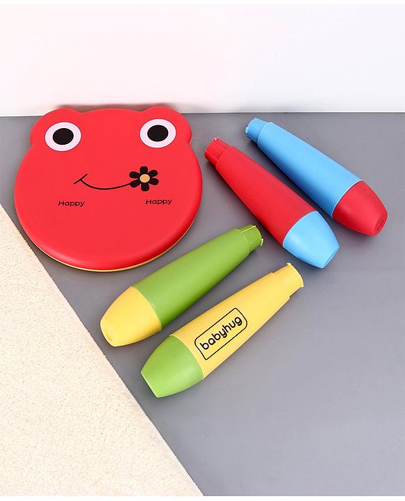 Babyhug Small Size Stool Frog Design - Red| Easy to Assemble| Step Stool| Bathroom Stool| Indoor & Outdoor Use