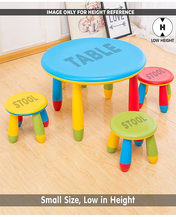 Babyhug Lightweight Stool Ladybug Design - Red Multicolor| Easy to Assemble| Step Stool| Bathroom Stool| Indoor & Outdoor Use