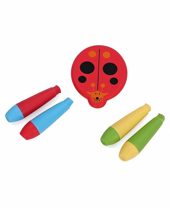 Babyhug Lightweight Stool Ladybug Design - Red Multicolor| Easy to Assemble| Step Stool| Bathroom Stool| Indoor & Outdoor Use