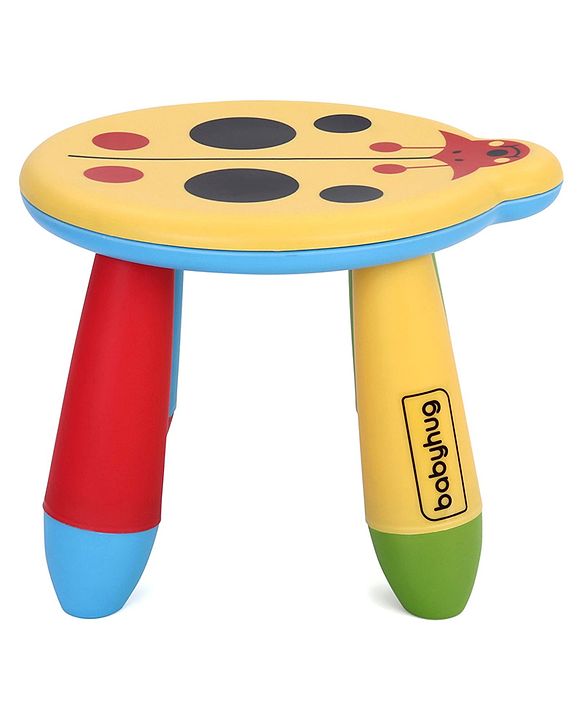 Babyhug Stool Ladybug Design - Yellow Multicolor| Easy to Assemble| Step Stool| Bathroom Stool| Indoor & Outdoor Use