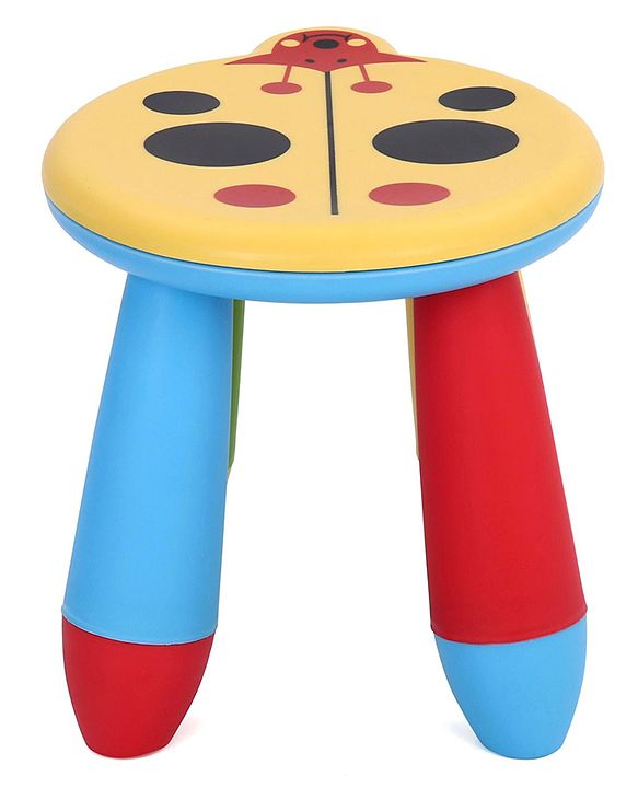 Babyhug Stool Ladybug Design - Yellow Multicolor| Easy to Assemble| Step Stool| Bathroom Stool| Indoor & Outdoor Use