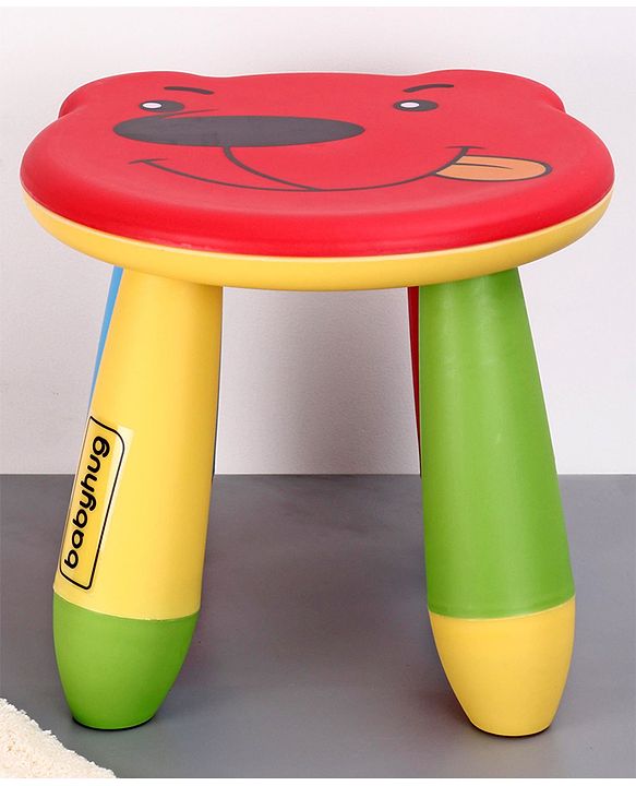 Babyhug Small Size Stool Bear Design - Red| Easy to Assemble| Step Stool| Bathroom Stool| Indoor & Outdoor Use