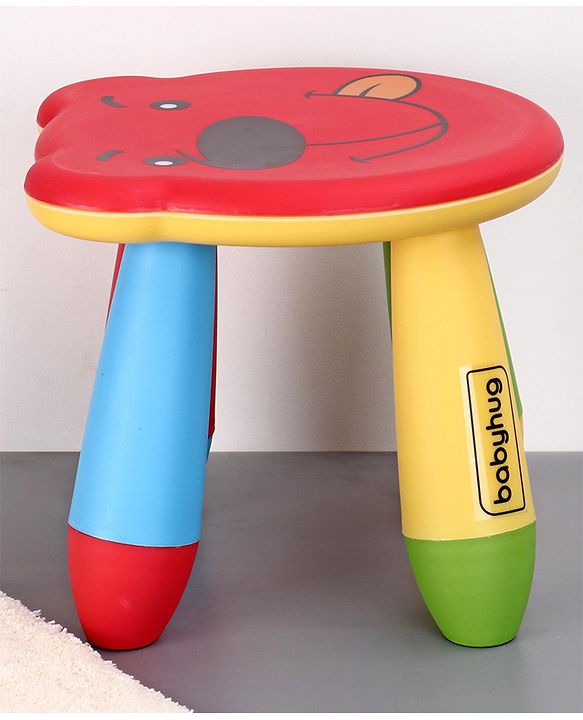 Babyhug Small Size Stool Bear Design - Red| Easy to Assemble| Step Stool| Bathroom Stool| Indoor & Outdoor Use