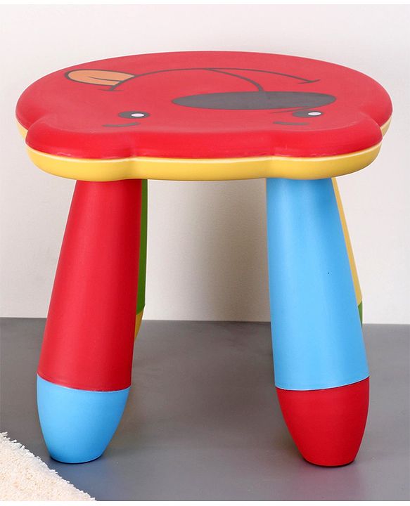 Babyhug Small Size Stool Bear Design - Red| Easy to Assemble| Step Stool| Bathroom Stool| Indoor & Outdoor Use