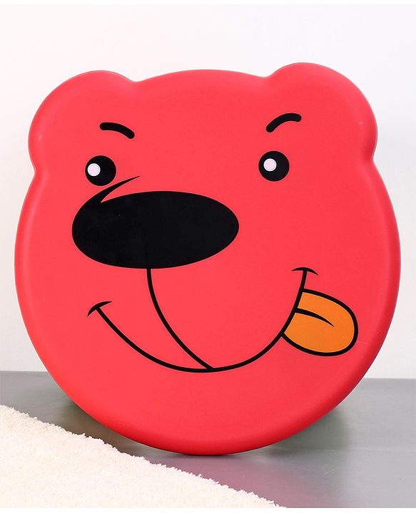Babyhug Small Size Stool Bear Design - Red| Easy to Assemble| Step Stool| Bathroom Stool| Indoor & Outdoor Use