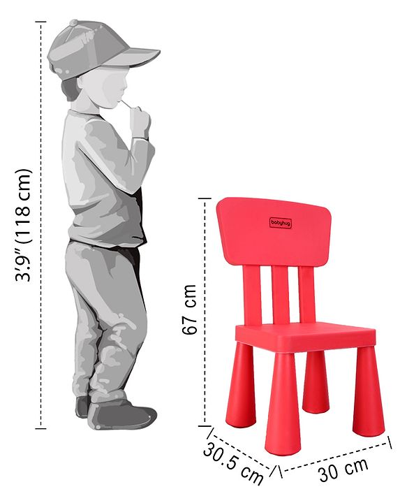 Babyhug Lightweight Chair with Comfortable Back Rest  Red| Lightweight| Durable Built| Indoor & Outdoor Use| Easy to Assemble