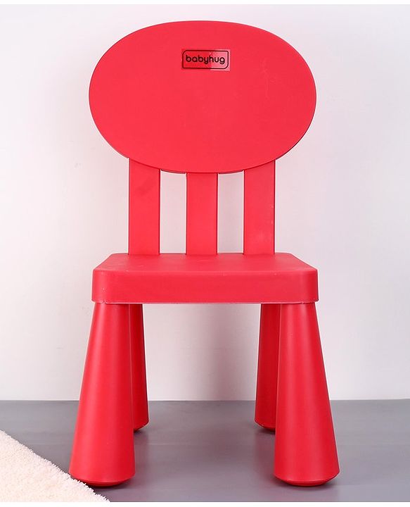 Babyhug Chair with Comfortable Back Rest - Red| Strong & Durable Chair| Indoor & Outdoor Use| Home & Classroom| Easy to Assemble