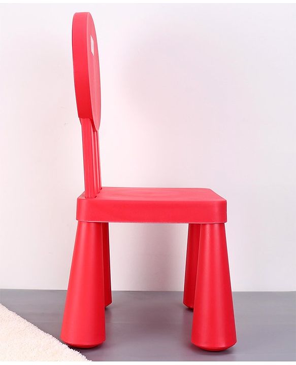 Babyhug Chair with Comfortable Back Rest - Red| Strong & Durable Chair| Indoor & Outdoor Use| Home & Classroom| Easy to Assemble