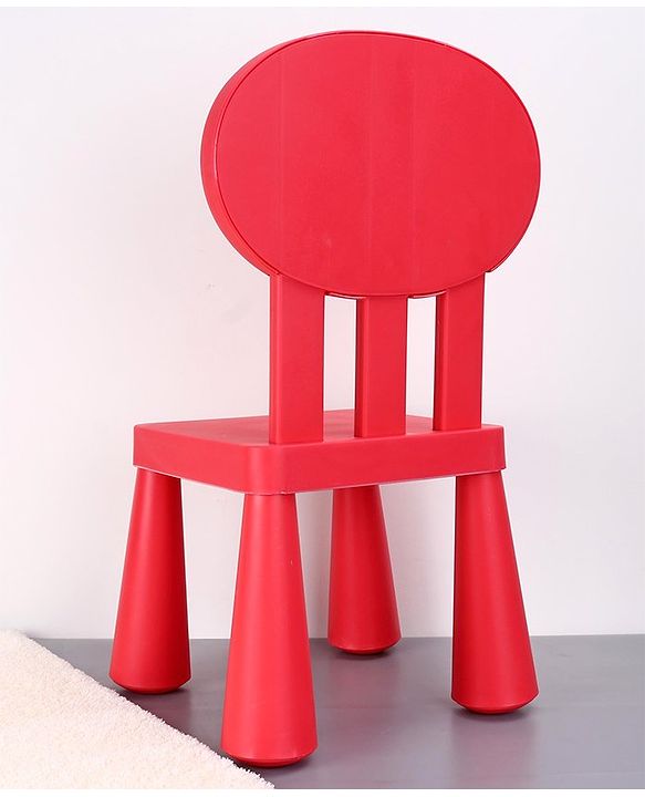Babyhug Chair with Comfortable Back Rest - Red| Strong & Durable Chair| Indoor & Outdoor Use| Home & Classroom| Easy to Assemble