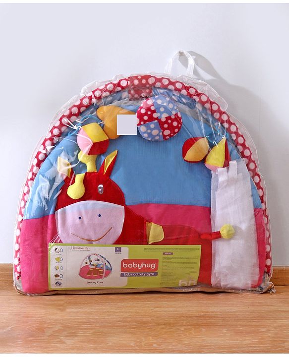Babyhug Twist N Fold Move N Play Activity Gym Pony With Mosquito Net
