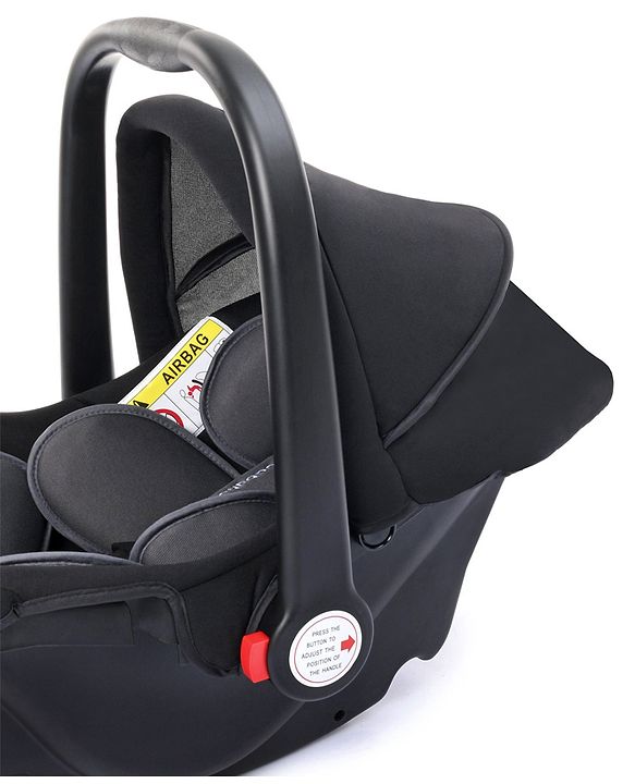 Babyhug Amber Car Seat Cum Carry Cot With Rocking Base with 1 Year Warranty - Black Grey