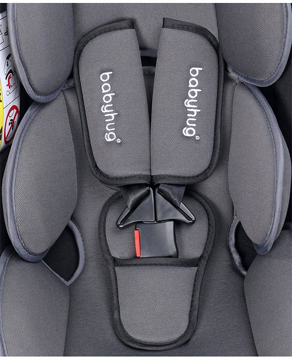 Babyhug Amber Car Seat Cum Carry Cot With Rocking Base with 1 Year Warranty - Black Grey