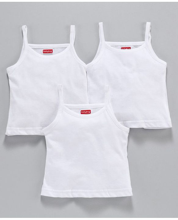 Babyhug 100% Cotton Slips Pack of 3 - White