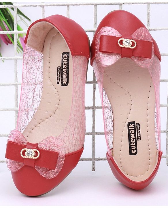 Cute Walk by Babyhug Bellies Bow Applique Embellished - Red