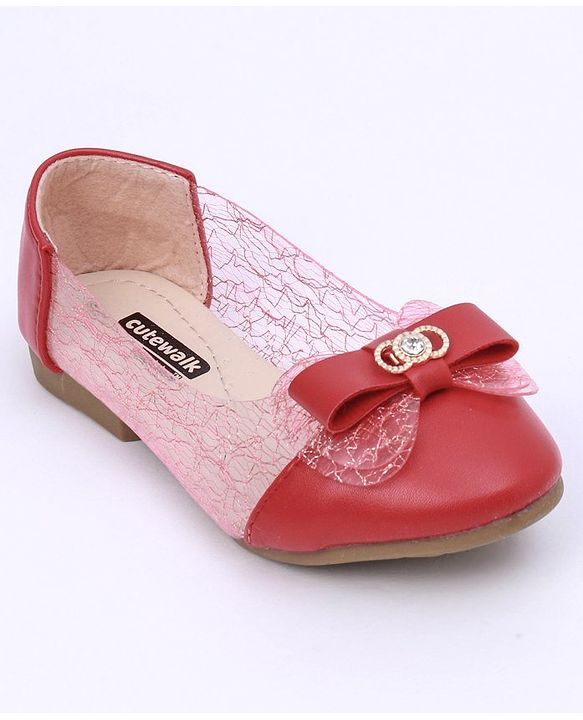 Cute Walk by Babyhug Bellies Bow Applique Embellished - Red