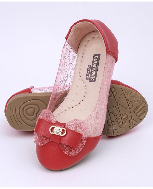 Cute Walk by Babyhug Bellies Bow Applique Embellished - Red