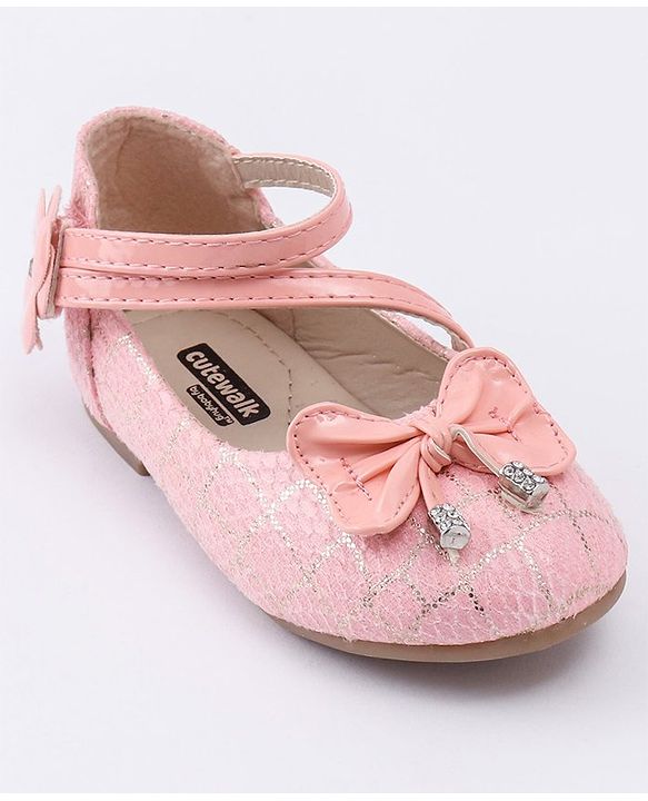 Cute Walk by Babyhug Bellies Bow & Floral Motif - Light Pink