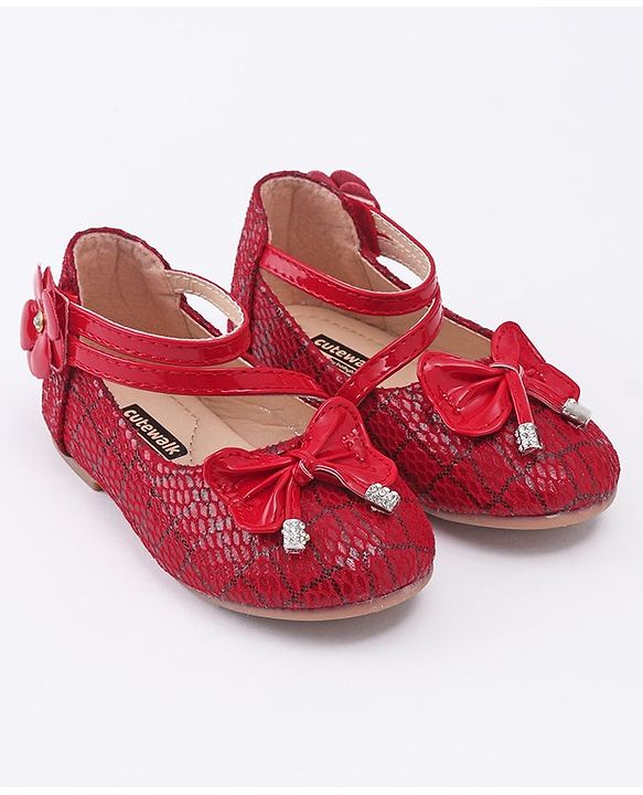 Cute Walk by Babyhug Bellies Bow & Floral Motif - Red