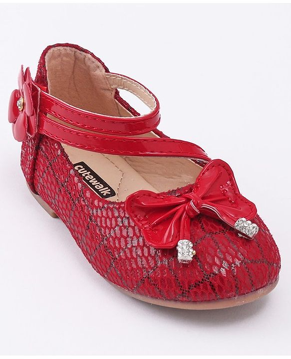Cute Walk by Babyhug Bellies Bow & Floral Motif - Red