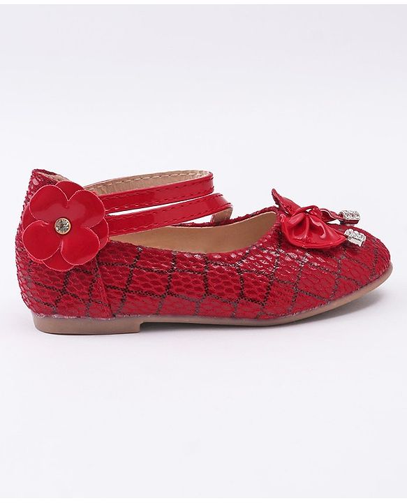 Cute Walk by Babyhug Bellies Bow & Floral Motif - Red