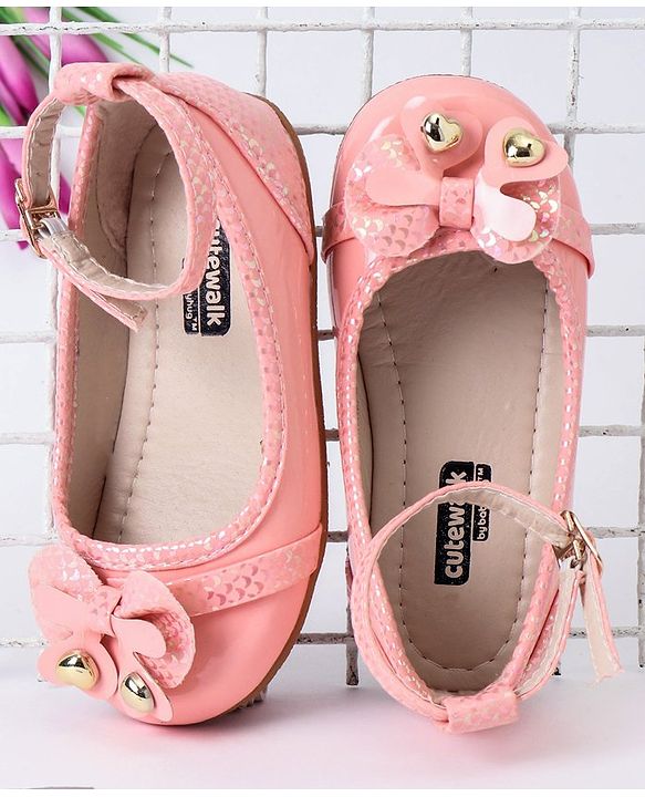 Cute Walk by Babyhug Slip On Bellies With Bow Motif - Pink