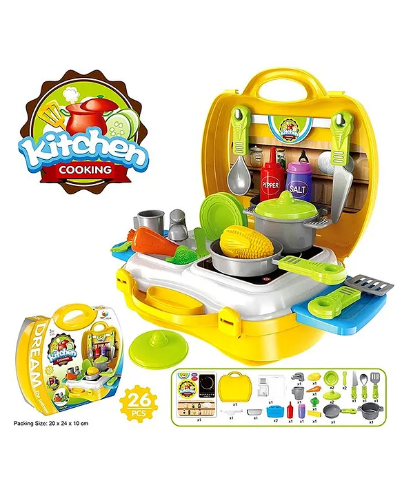 Yamama Pretend Play Kitchen Set Yellow Online India Buy Pretend Play Toys for 3 6 Years at FirstCry 3129534