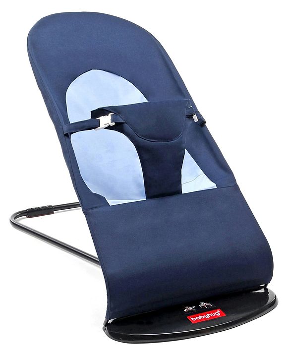 Babyhug Light weight Baby Bouncer with Safety Harness - Navy Blue
