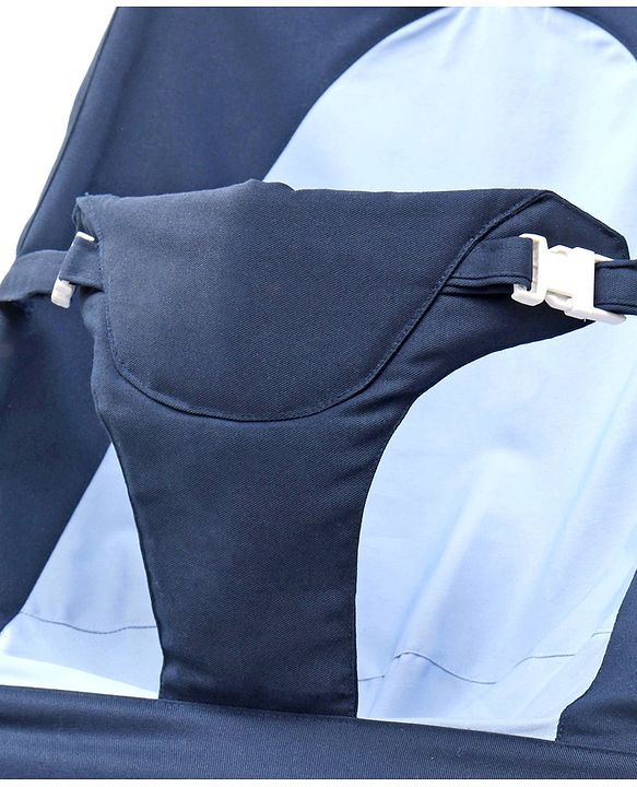 Babyhug Light weight Baby Bouncer with Safety Harness - Navy Blue