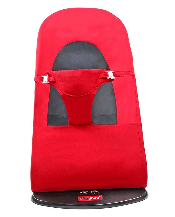 Babyhug Light Weight Baby Bouncer with Safety Harness - Red Black