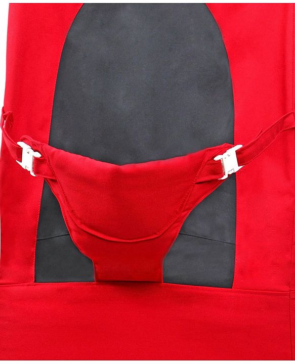 Babyhug Light Weight Baby Bouncer with Safety Harness - Red Black