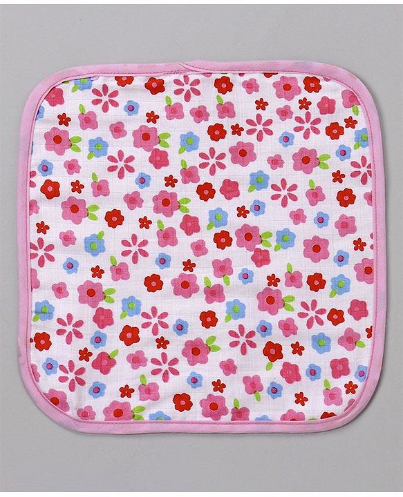 Babyhug 100% Cotton Muslin Wash Cloth Pack Of 3 - Mulitcolor