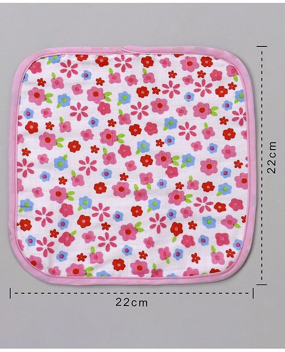 Babyhug 100% Cotton Muslin Wash Cloth Pack Of 3 - Mulitcolor