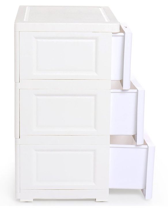 Babyhug  Compartment Chest of Drawers Monkey Print - White