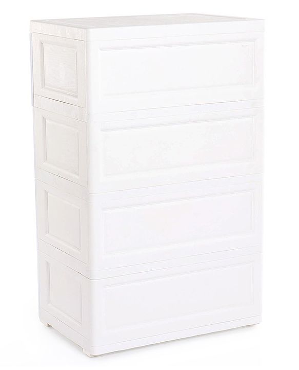 Babyhug 5 Compartment Chest of Drawers Monkey Print - White