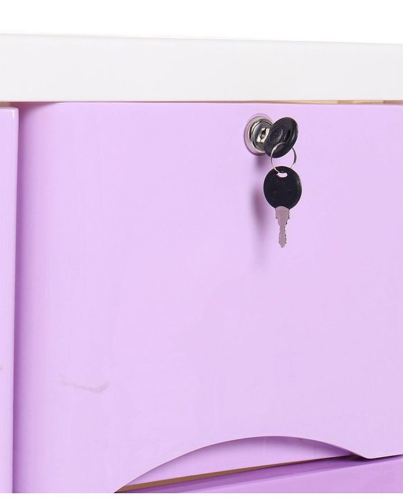 Babyhug 4 Compartment Storage Chest of Drawers - White Purple