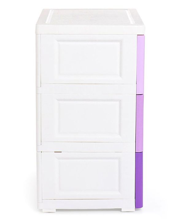 Babyhug 4 Compartment Storage Chest of Drawers - White Purple
