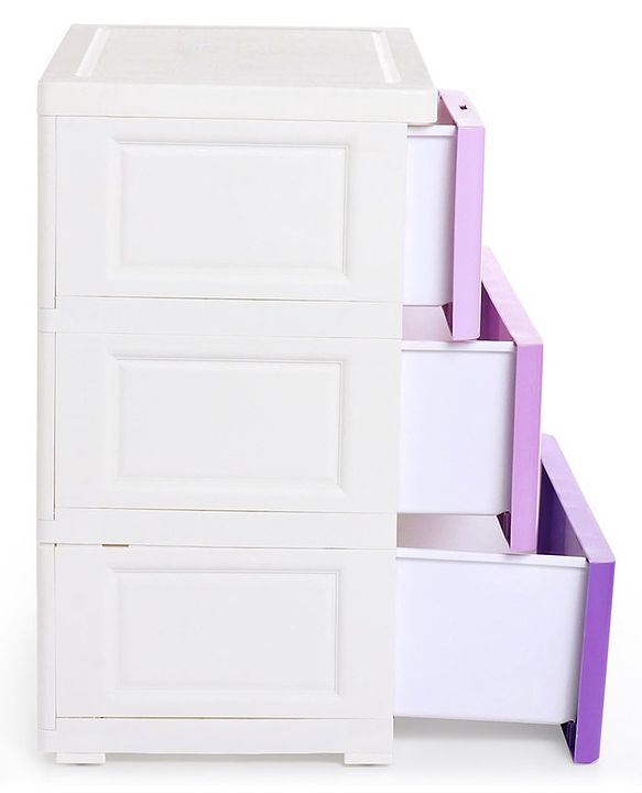 Babyhug 4 Compartment Storage Chest of Drawers - White Purple